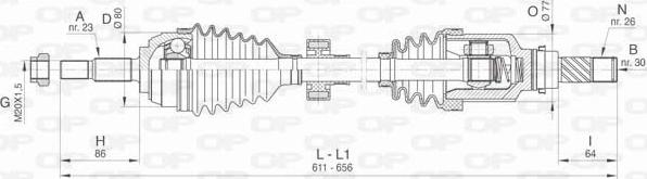 Open Parts DRS6475.00 - Приводний вал autocars.com.ua