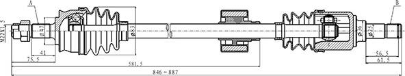 Open Parts DRS6490.00 - Приводний вал autocars.com.ua