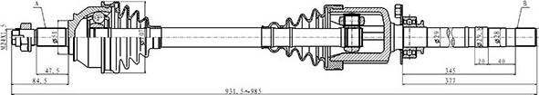 Open Parts DRS6492.00 - Приводний вал autocars.com.ua