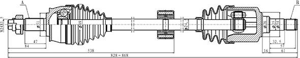 Open Parts DRS6499.00 - Приводний вал autocars.com.ua