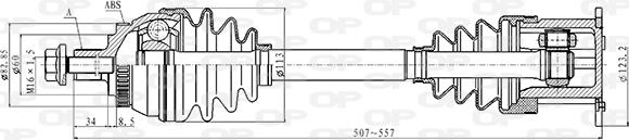 Open Parts DRS6502.00 - Приводний вал autocars.com.ua