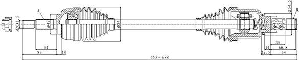 Open Parts DRS6509.00 - Приводной вал autodnr.net