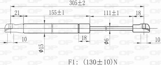 Open Parts GSR6010.00 - Газова пружина, кришка багажник autocars.com.ua