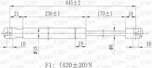 Open Parts GSR6023.00 - Газова пружина, кришка багажник autocars.com.ua