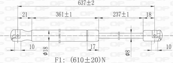 Open Parts GSR6046.00 - Газовая пружина, упор autodnr.net