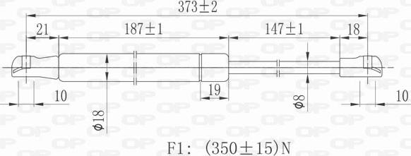 Open Parts GSR6072.00 - Газова пружина, капот autocars.com.ua