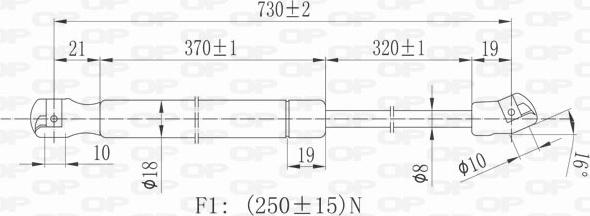 Open Parts GSR6075.00 - Газова пружина, капот autocars.com.ua