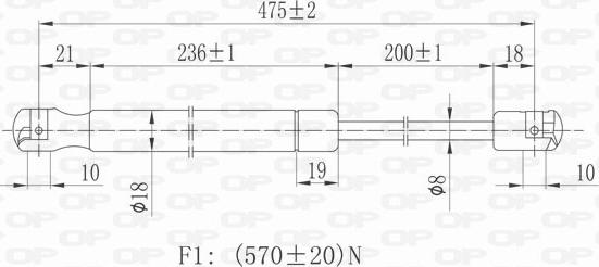 Open Parts GSR6077.00 - Газова пружина, кришка багажник autocars.com.ua