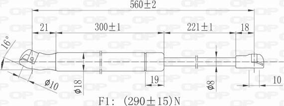 Open Parts GSR6085.00 - Газова пружина, кришка багажник autocars.com.ua