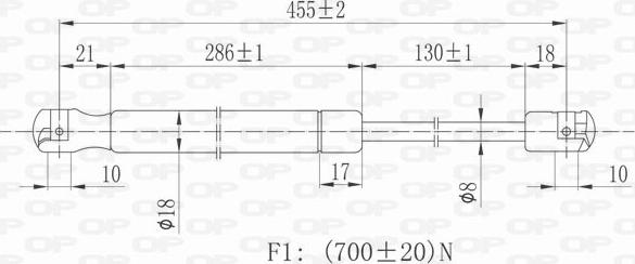 Open Parts GSR6113.00 - Газова пружина, кришка багажник autocars.com.ua