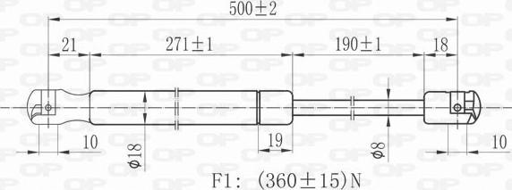 Open Parts GSR6128.00 - Газовая пружина, упор autodnr.net