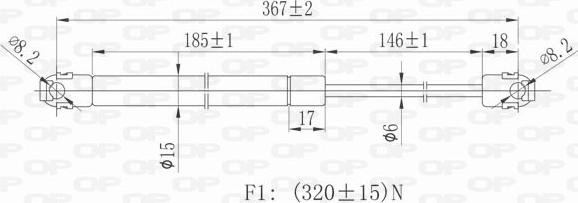 Open Parts GSR6144.00 - Газова пружина, капот autocars.com.ua