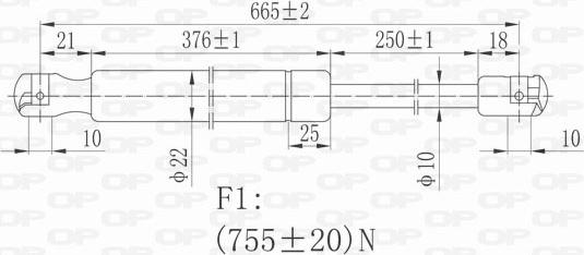 Open Parts GSR6163.00 - Газова пружина, кришка багажник autocars.com.ua