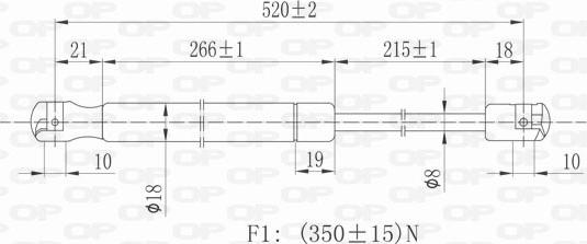 Open Parts GSR6173.00 - Газова пружина, кришка багажник autocars.com.ua