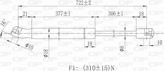 Open Parts GSR6266.00 - Газова пружина, капот autocars.com.ua