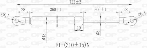 Open Parts GSR6324.00 - Газова пружина, капот autocars.com.ua