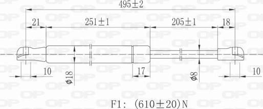 Open Parts GSR6372.00 - Газова пружина, кришка багажник autocars.com.ua