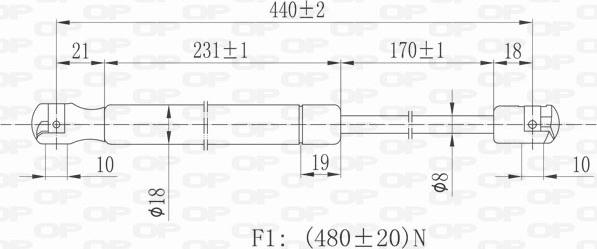 Open Parts GSR6404.00 - Газова пружина, кришка багажник autocars.com.ua