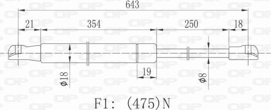 Open Parts GSR6428.00 - Газова пружина, капот autocars.com.ua