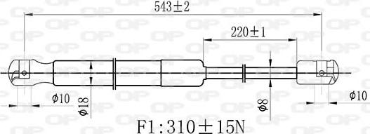 Open Parts GSR6432.00 - Газова пружина, капот autocars.com.ua