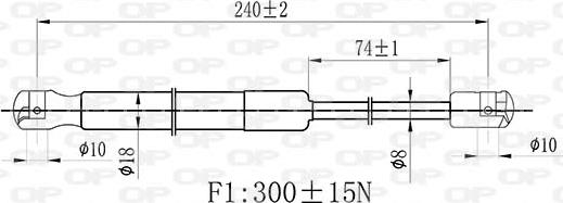 Open Parts GSR6434.00 - Газова пружина, капот autocars.com.ua