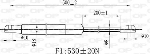 Open Parts GSR6435.00 - Газова пружина, кришка багажник autocars.com.ua