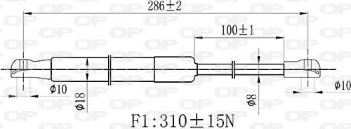 Open Parts GSR6437.00 - Газова пружина, кришка багажник autocars.com.ua