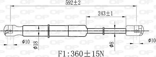 Open Parts GSR6447.00 - Газова пружина, капот autocars.com.ua