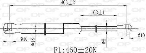 Open Parts GSR6462.10 - Газова пружина, капот autocars.com.ua