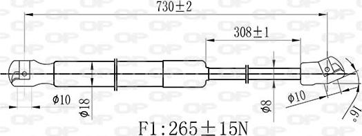 Open Parts GSR6463.01 - Газова пружина, капот autocars.com.ua