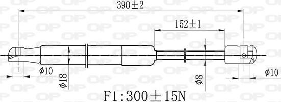 Open Parts GSR6464.00 - Газова пружина, капот autocars.com.ua