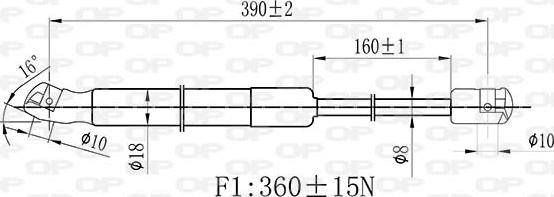 Open Parts GSR6467.00 - Газова пружина, капот autocars.com.ua