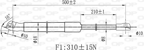 Open Parts GSR6468.10 - Газова пружина, капот autocars.com.ua