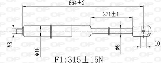 Open Parts GSR6469.01 - Газова пружина, капот autocars.com.ua