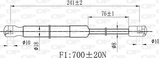 Open Parts GSR6525.00 - Газова пружина, капот autocars.com.ua