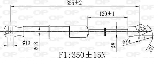 Open Parts GSR6526.00 - Газова пружина, капот autocars.com.ua