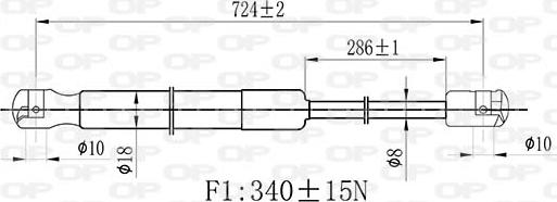 Open Parts GSR6528.01 - Газова пружина, капот autocars.com.ua