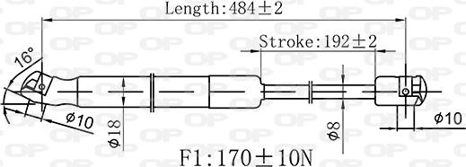 Open Parts GSR6562.00 - Газова пружина, капот autocars.com.ua