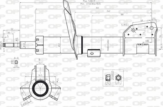 Open Parts SAB8036.31 - Амортизатор autocars.com.ua