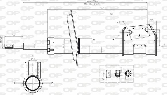 Open Parts SAB8044.31 - Амортизатор autocars.com.ua