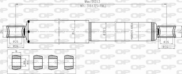 Open Parts SAB8371.12 - Амортизатор autocars.com.ua