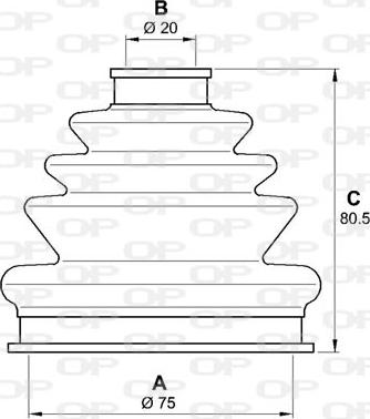 Open Parts SJK7205.00 - Пильник, приводний вал autocars.com.ua