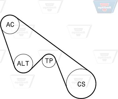 Optibelt 5 PK 1150KT1 - Поликлиновый ременный комплект autodnr.net