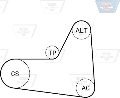 Optibelt 6 PK 1045K2 - Поликлиновий ремінний комплект autocars.com.ua