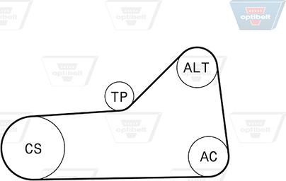 Optibelt 6 PK 1153KT1 - Поликлиновый ременный комплект avtokuzovplus.com.ua