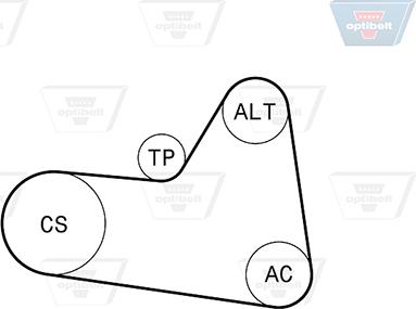 Optibelt 6 PK 1710KT1 - Поликлиновый ременный комплект avtokuzovplus.com.ua