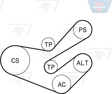 Optibelt 6 PK 1750KT2 - Поликлиновый ременный комплект autodnr.net