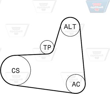 Optibelt 6 PK 995KT1 - Поликлиновый ременный комплект autodnr.net