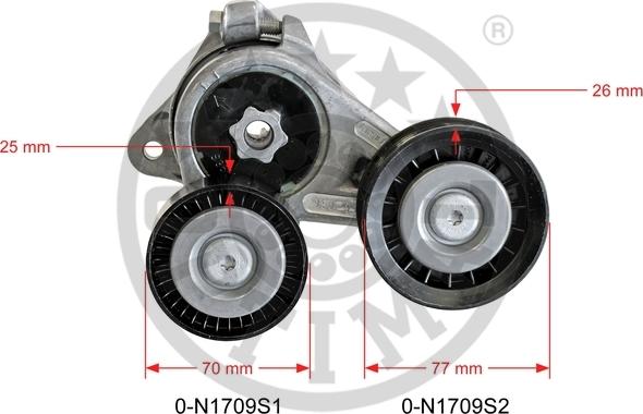 Optimal 0-N1709 - Натягувач ременя, клинові зуб. autocars.com.ua