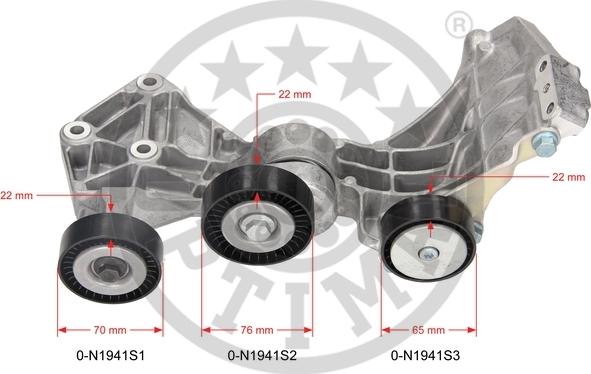 Optimal 0-N1941 - Натягувач ременя, клинові зуб. autocars.com.ua